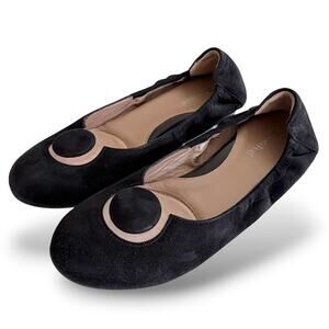 BeautiFeel Mary Black Suede Ballet Flats Comfort Shoes Size 36 / US 5.5-633